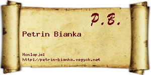 Petrin Bianka névjegykártya