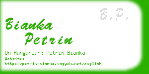 bianka petrin business card